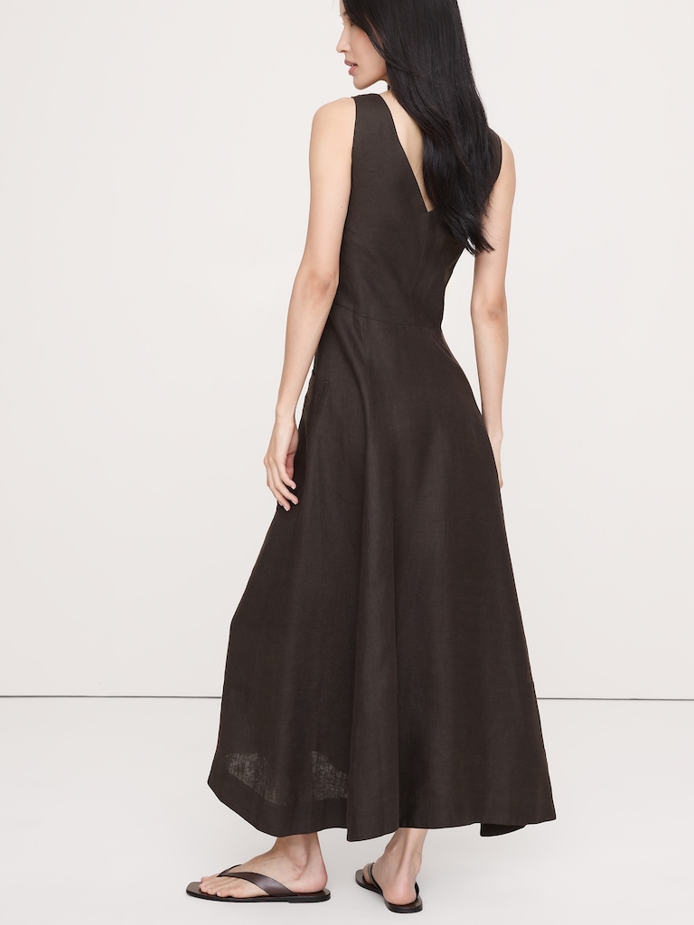 Linen Pocket Maxi Dress