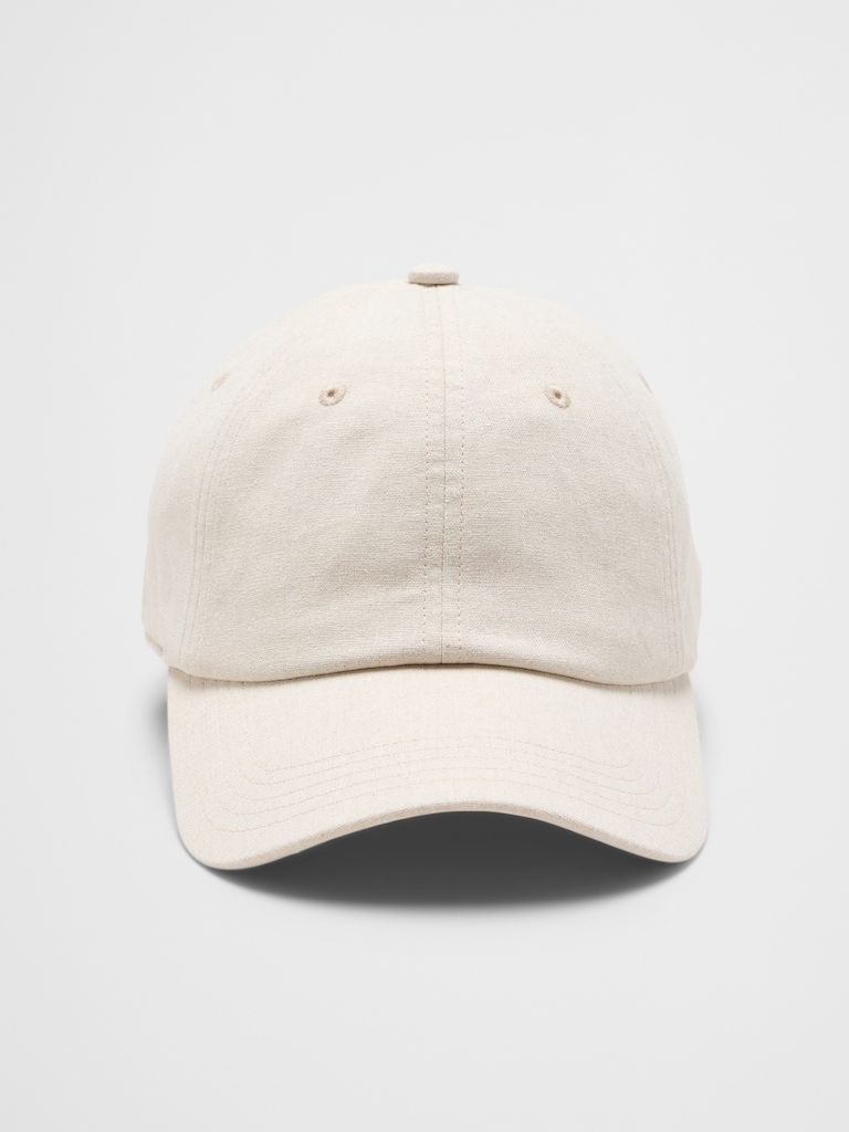 Linen-Blend Baseball Cap