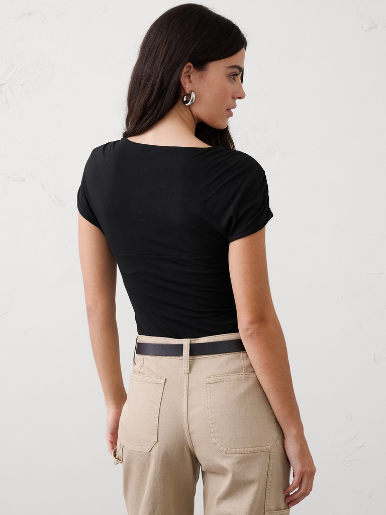 New Soft Stretch Square-Neck Bodysuit