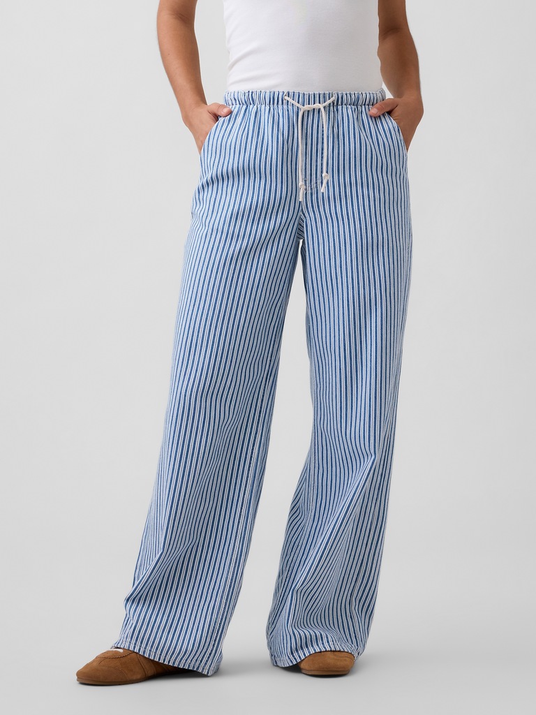 Mid Rise Pull-On SuperLight Wide-Leg Jeans