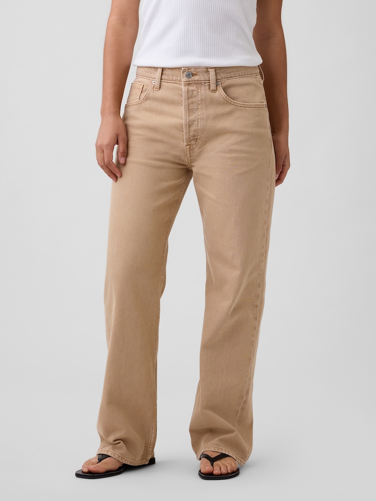 Low Slung Relaxed Straight Jeans