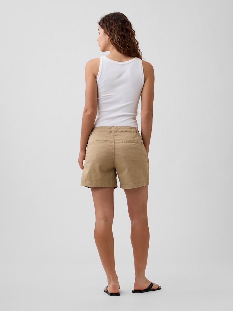 5" Mid Rise Downtown Khaki Shorts