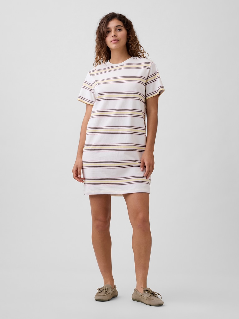 Relaxed Stripe Mini T-Shirt Dress