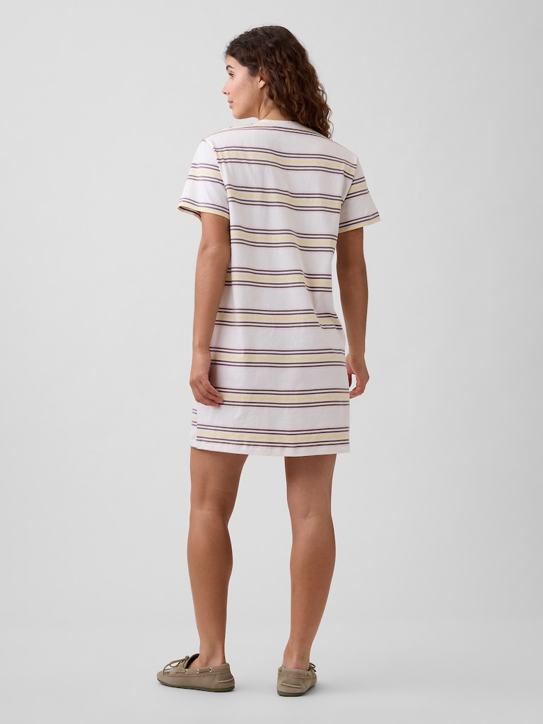 Relaxed Stripe Mini T-Shirt Dress