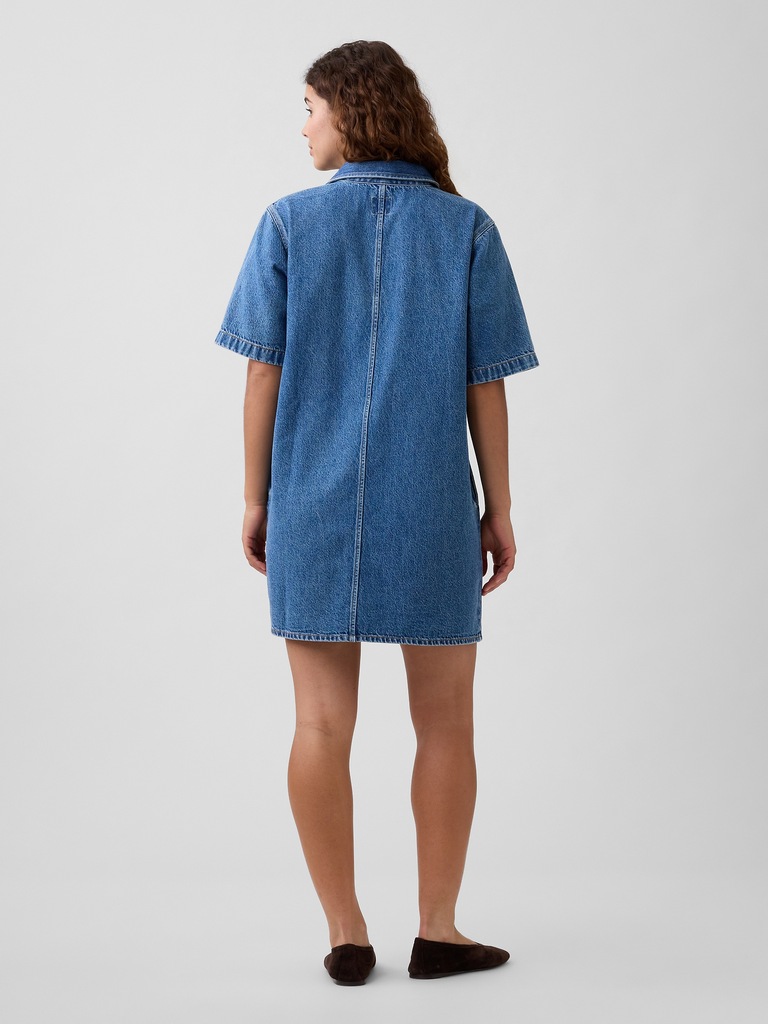 Relaxed Mini Denim Shirtdress