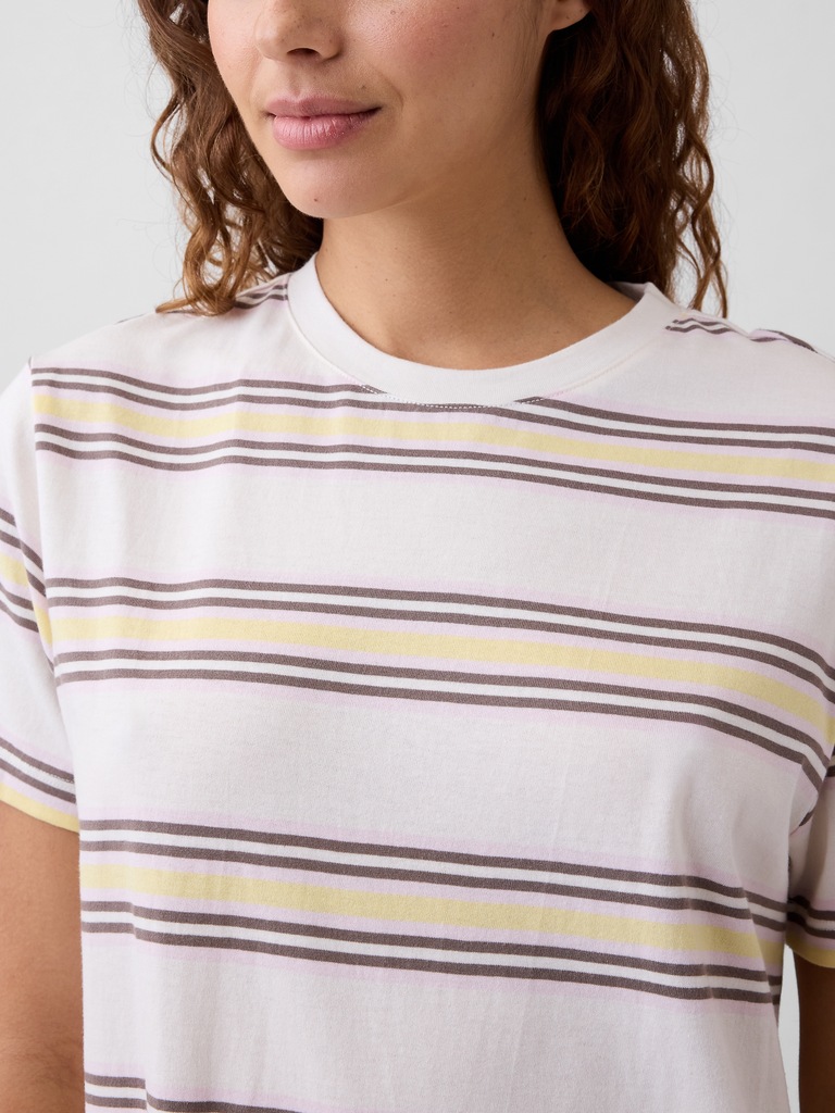 Relaxed Stripe Mini T-Shirt Dress