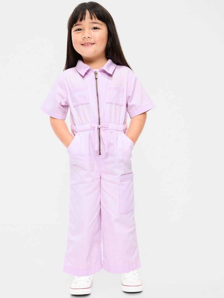 Short-Sleeve Utility Jumpsuit for Toddler Girls