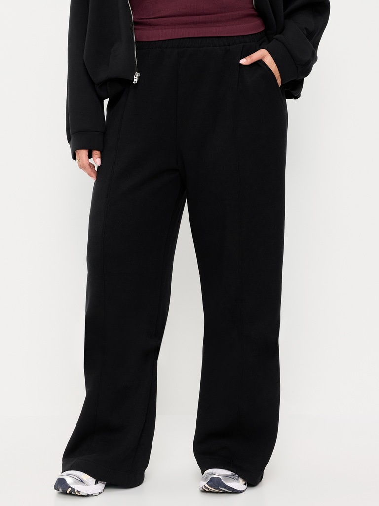 High-Waisted Bounce Fleece Wide-Leg Sweatpants