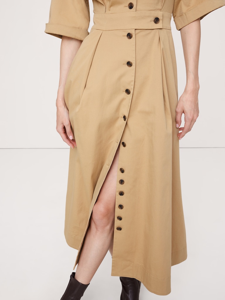 Stretch-Poplin Shirtdress