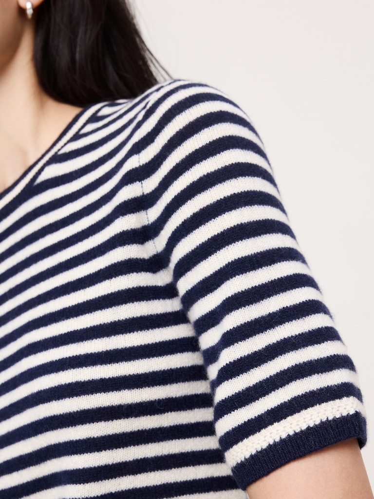 Lightweight Cashmere Short-Sleeve Sweater