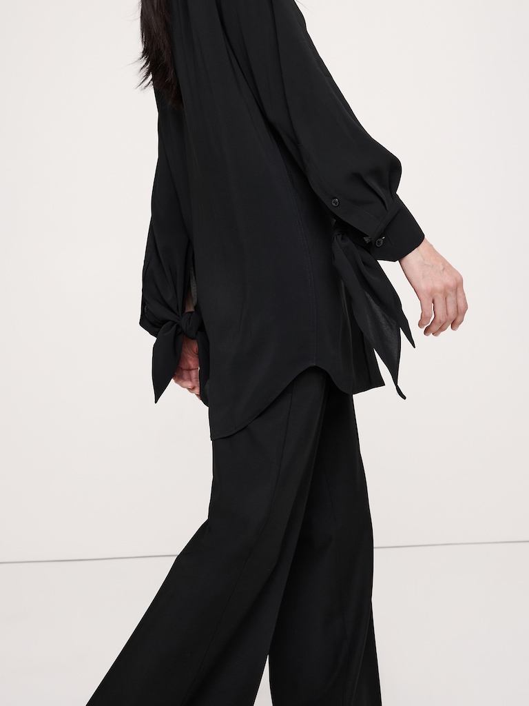 Georgette Tie-Cuff Shirt