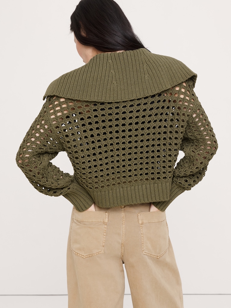 Cotton Open-Stitch Cardigan