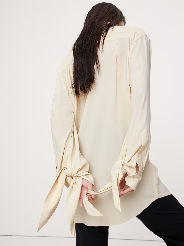 Georgette Tie-Cuff Shirt