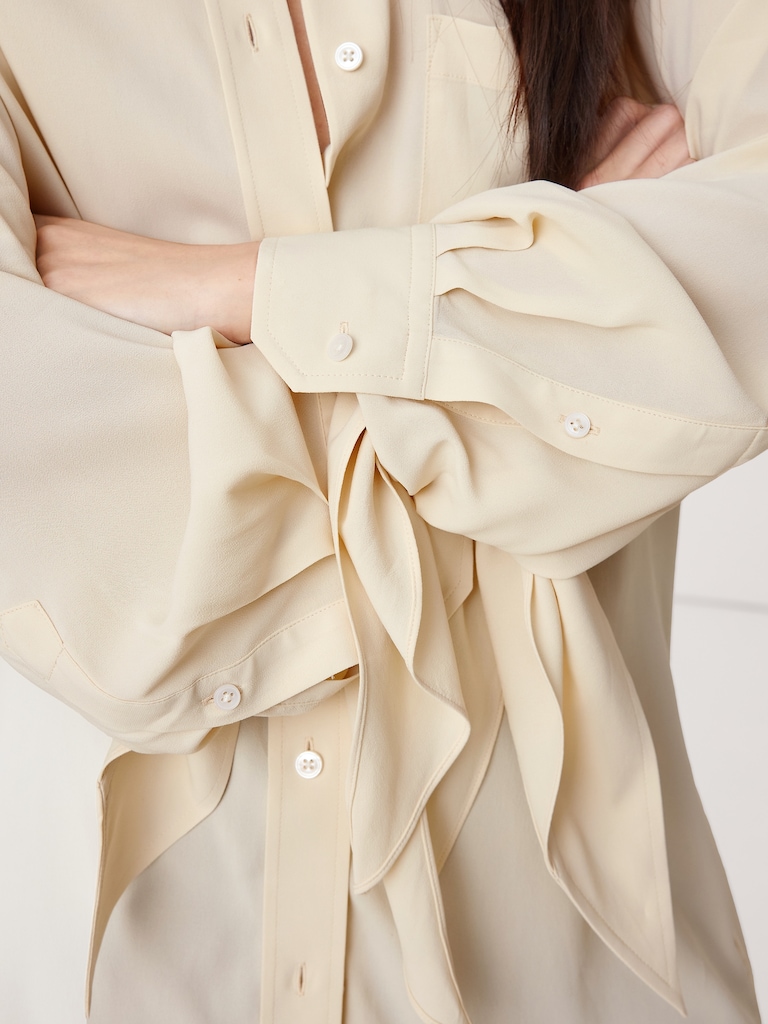 Georgette Tie-Cuff Shirt