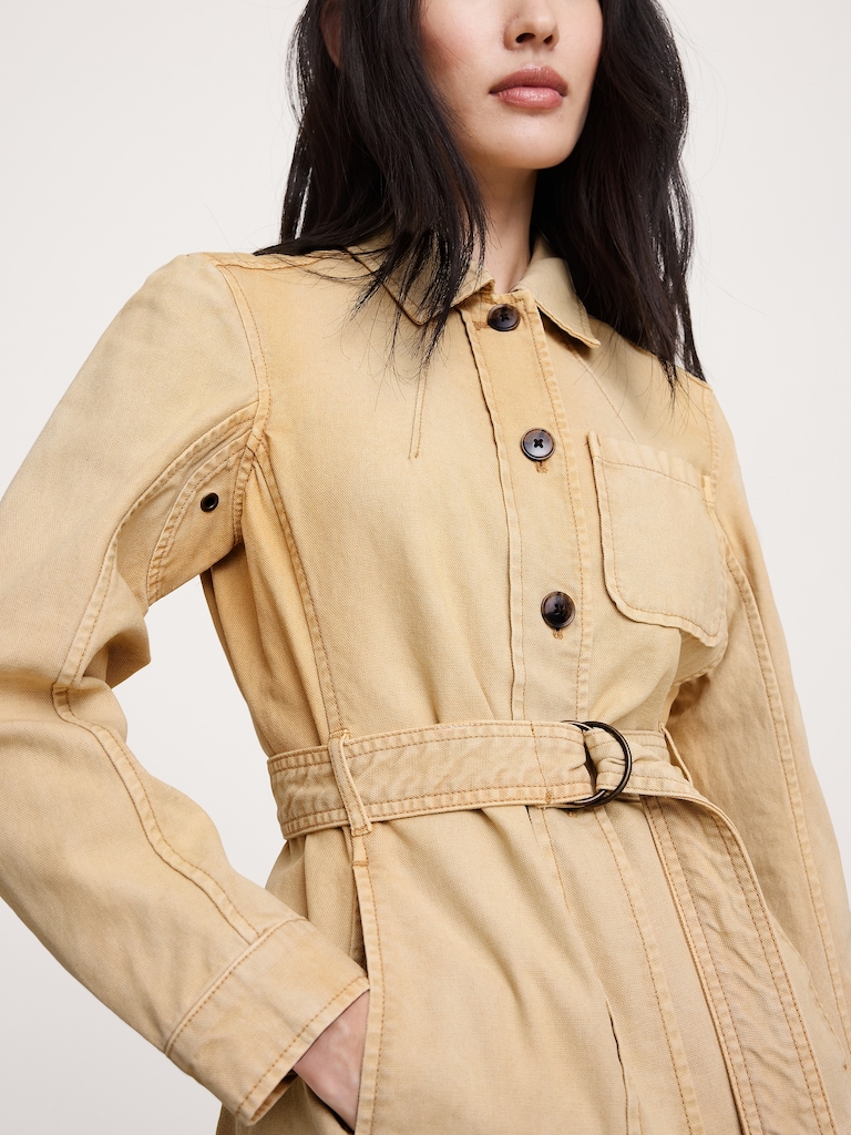 Cotton Canvas Shirt Jacket