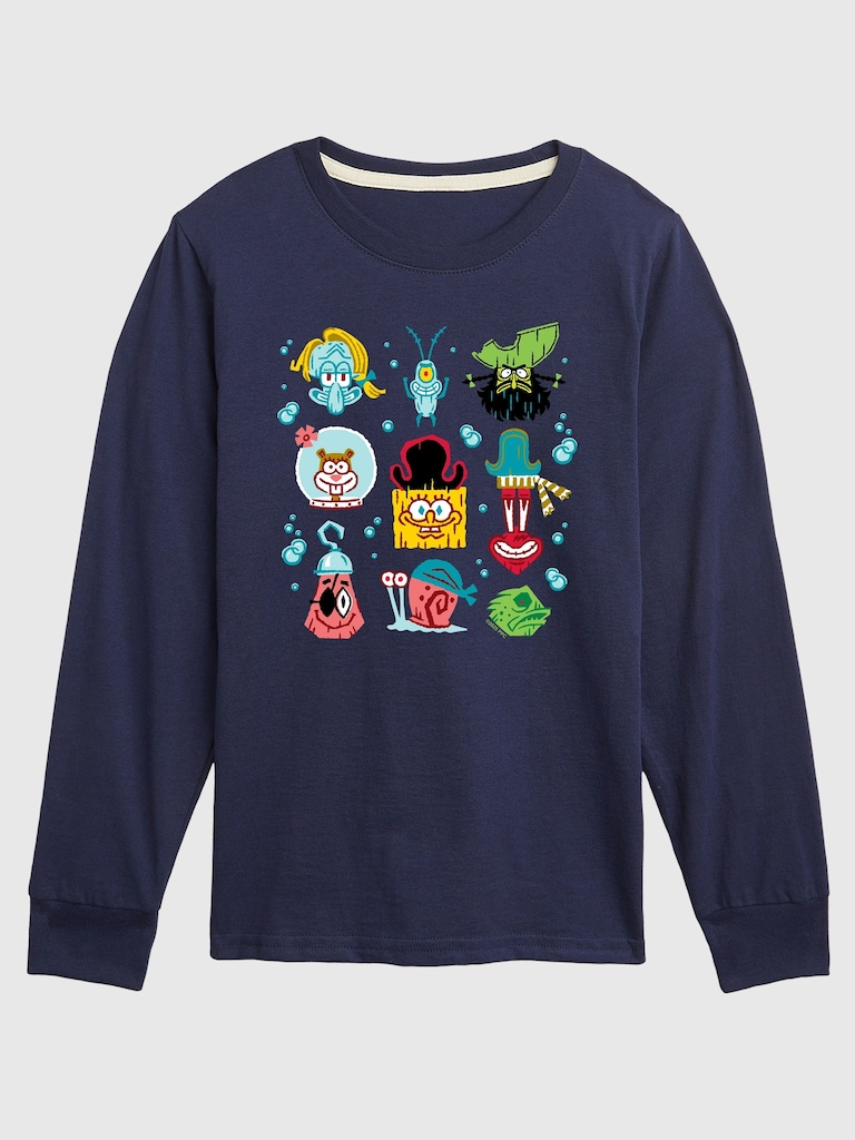 Toddler The Spongebob Movie Search For Squarepants Grid Long Sleeve Tee