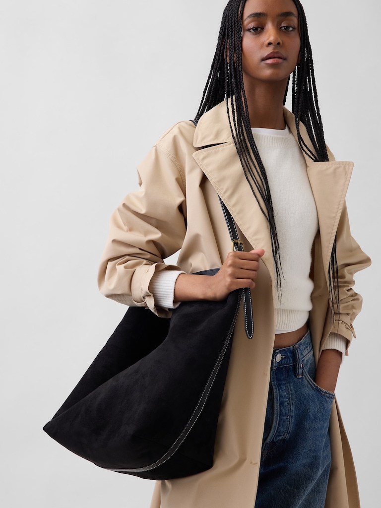 Vegan Suede Bucket Bag