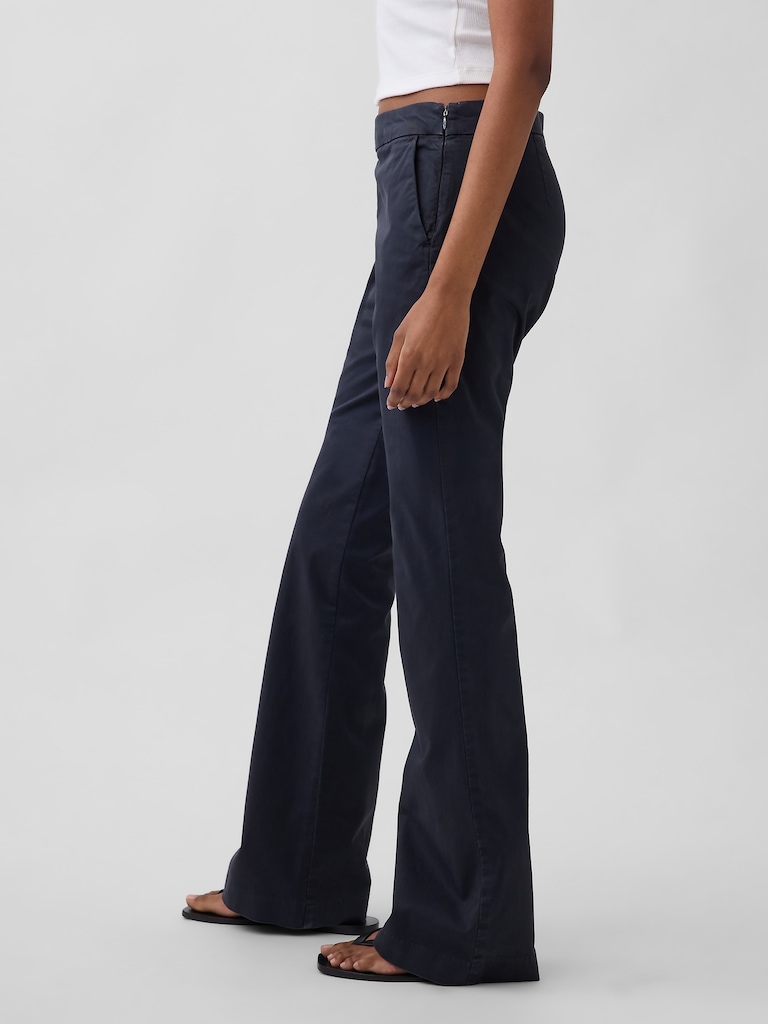 Low Rise Fitted Flare Khakis