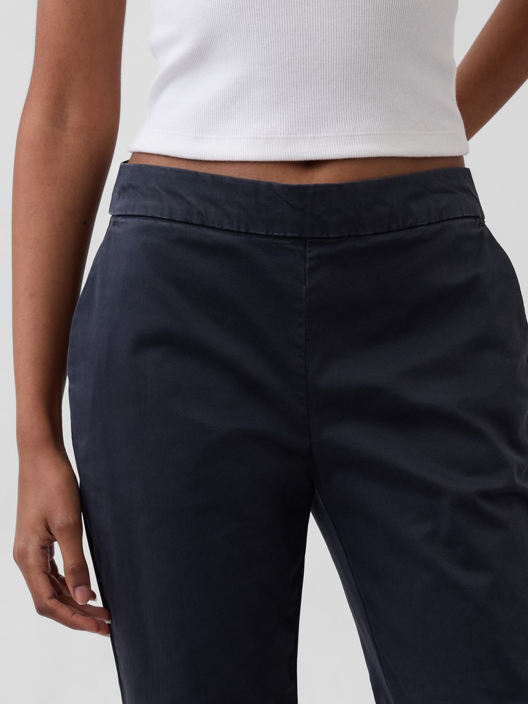 Low Rise Fitted Flare Khakis