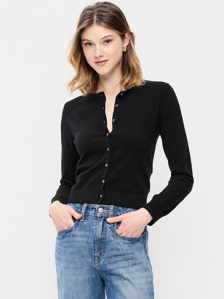 SoSoft Lite Cropped Crew-Neck Cardigan