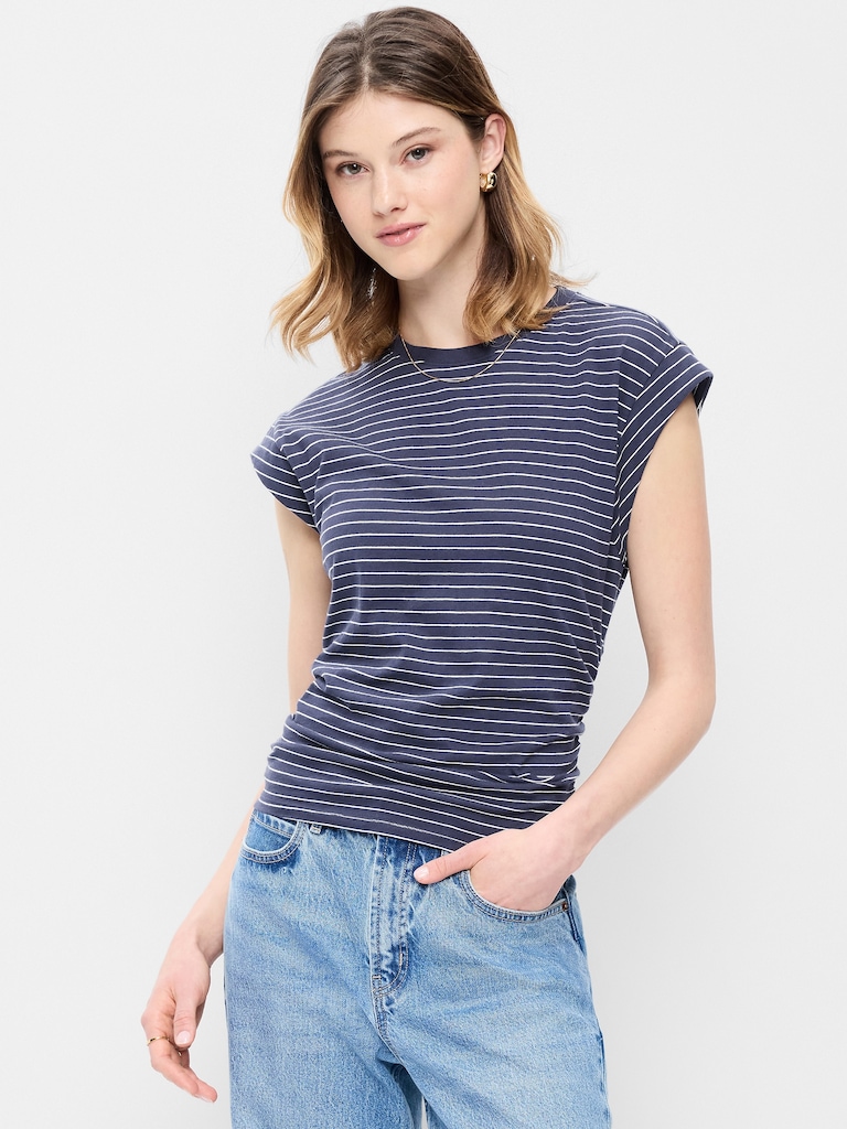 Cap-Sleeve Side-Cinch Top