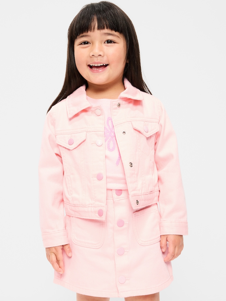 Cropped Twill Jacket for Toddler Girls
