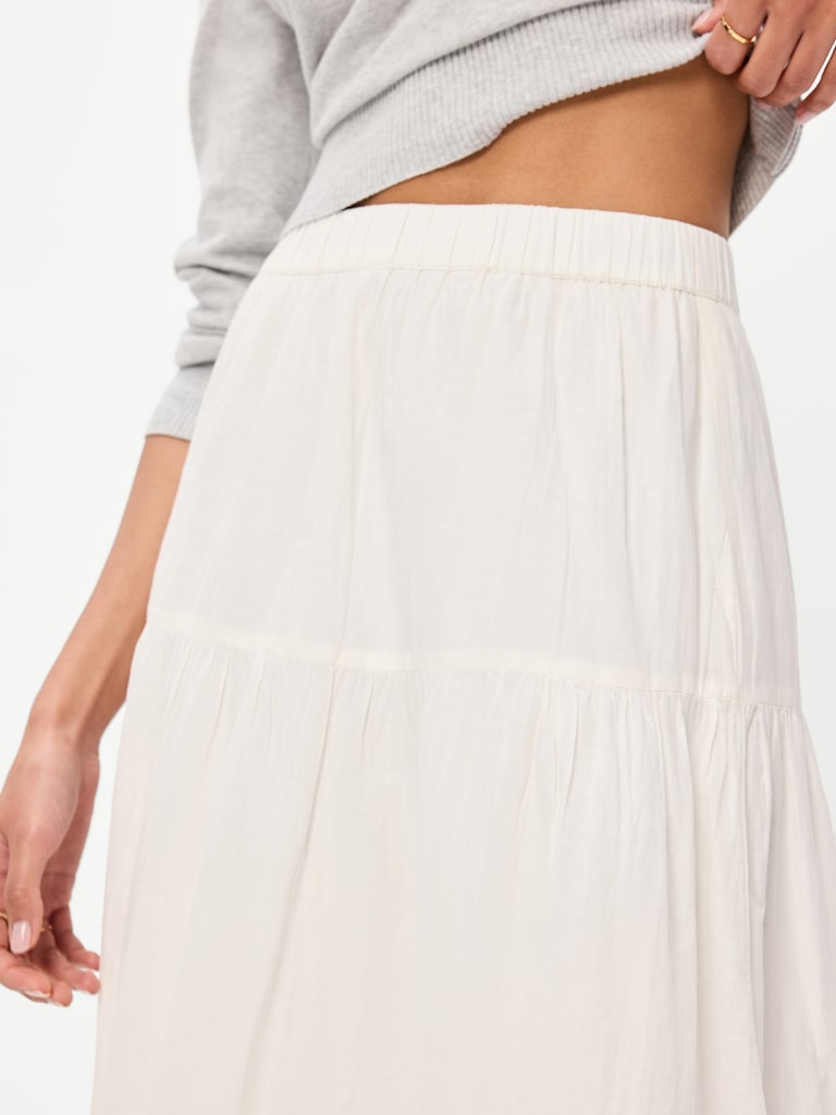 Lace-Trim Maxi Skirt