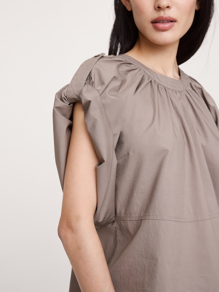 Cotton Poplin Convertible Trapeze Top