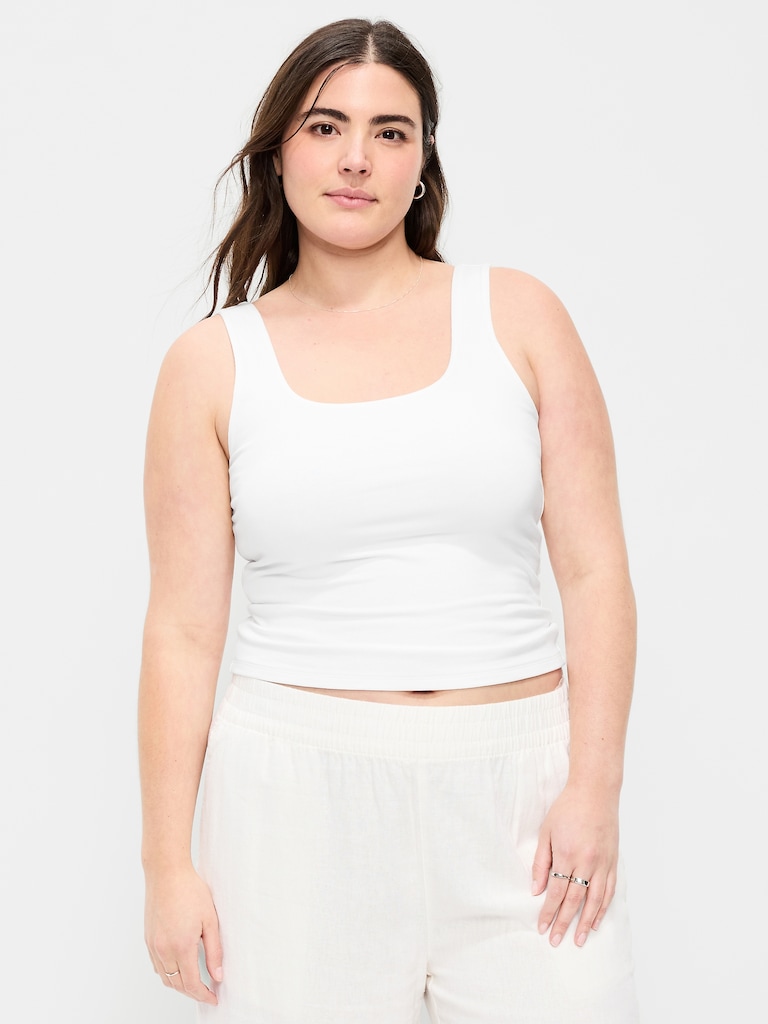 Hug Double-Layer Scoop-Neck Tank Top