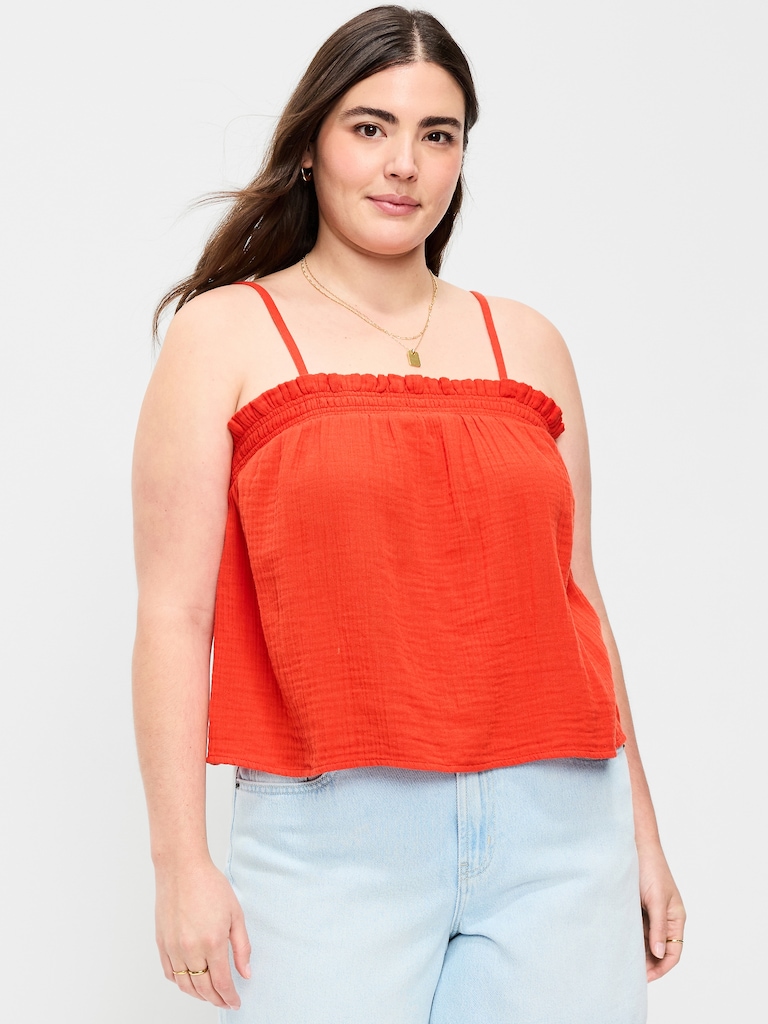 Crinkle Gauze Tank Top