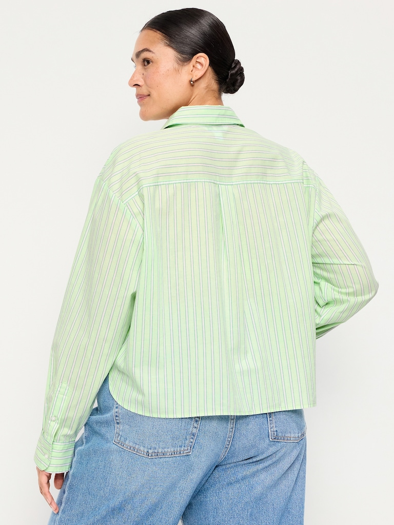 Cropped Button-Down Shirt