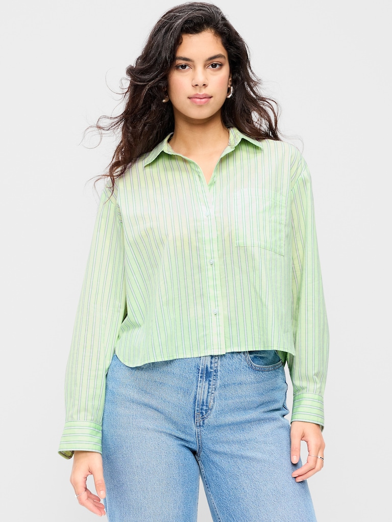 Cropped Button-Down Shirt
