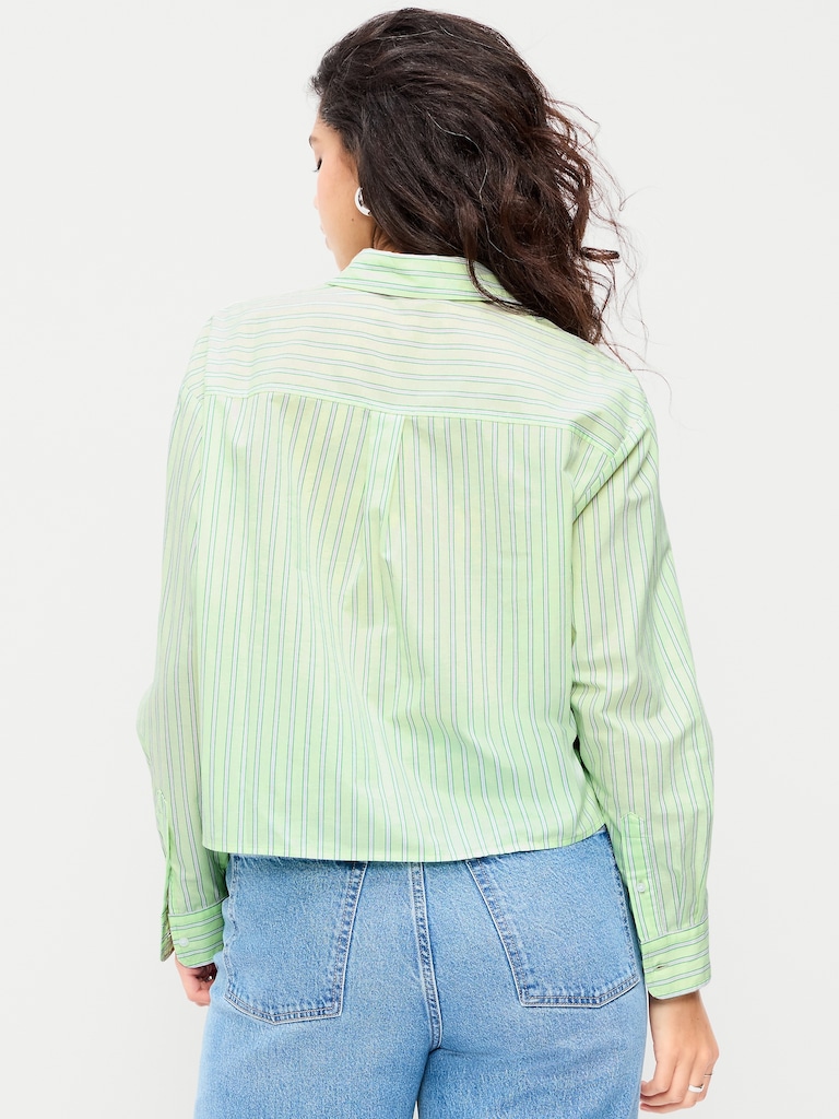 Cropped Button-Down Shirt