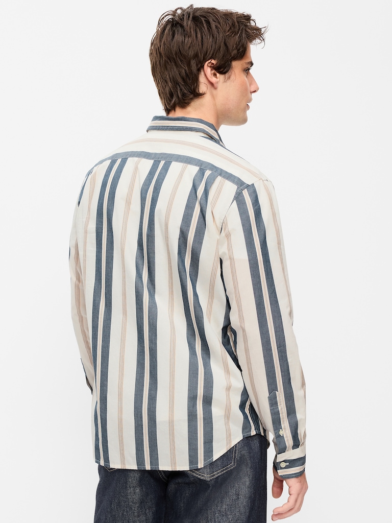 Classic Fit Everyday Striped Poplin Shirt