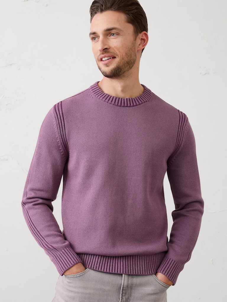 Plaited Crew-Neck Sweater