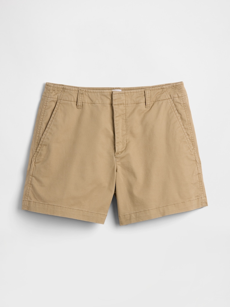 5" Mid Rise Downtown Khaki Shorts