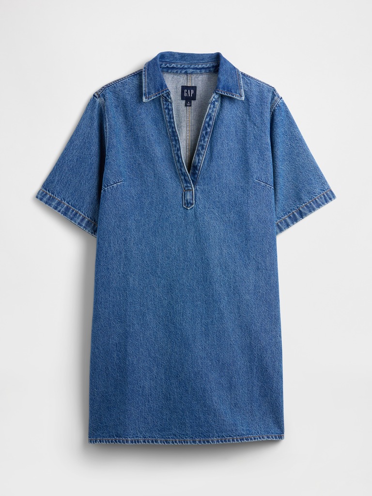 Relaxed Mini Denim Shirtdress