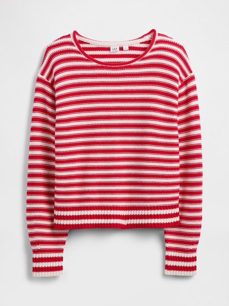 Relaxed Stripe Rollneck Sweater