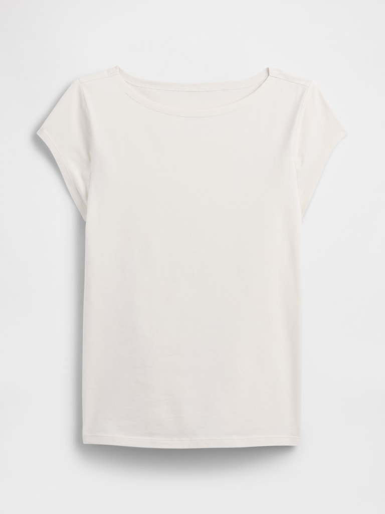 Stretch Jersey Boatneck T-Shirt