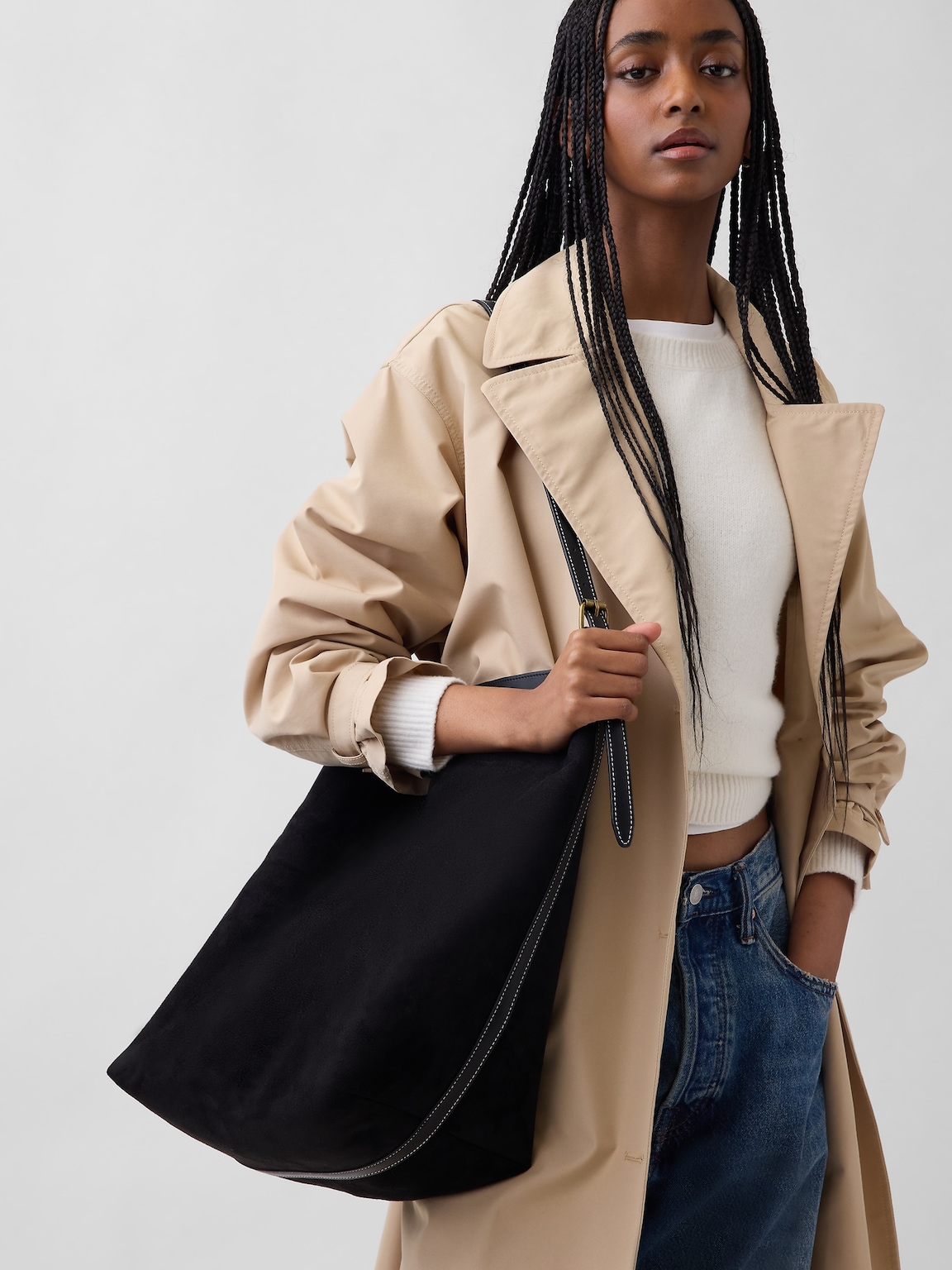 Vegan Suede Bucket Bag