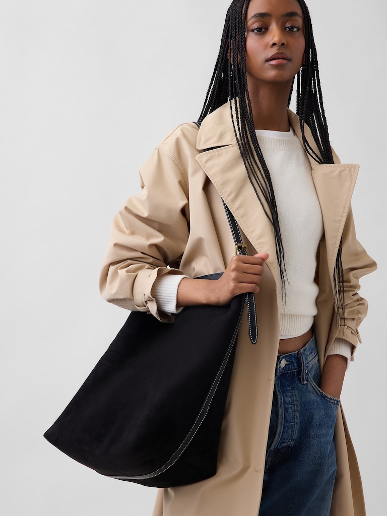 Vegan Suede Bucket Bag