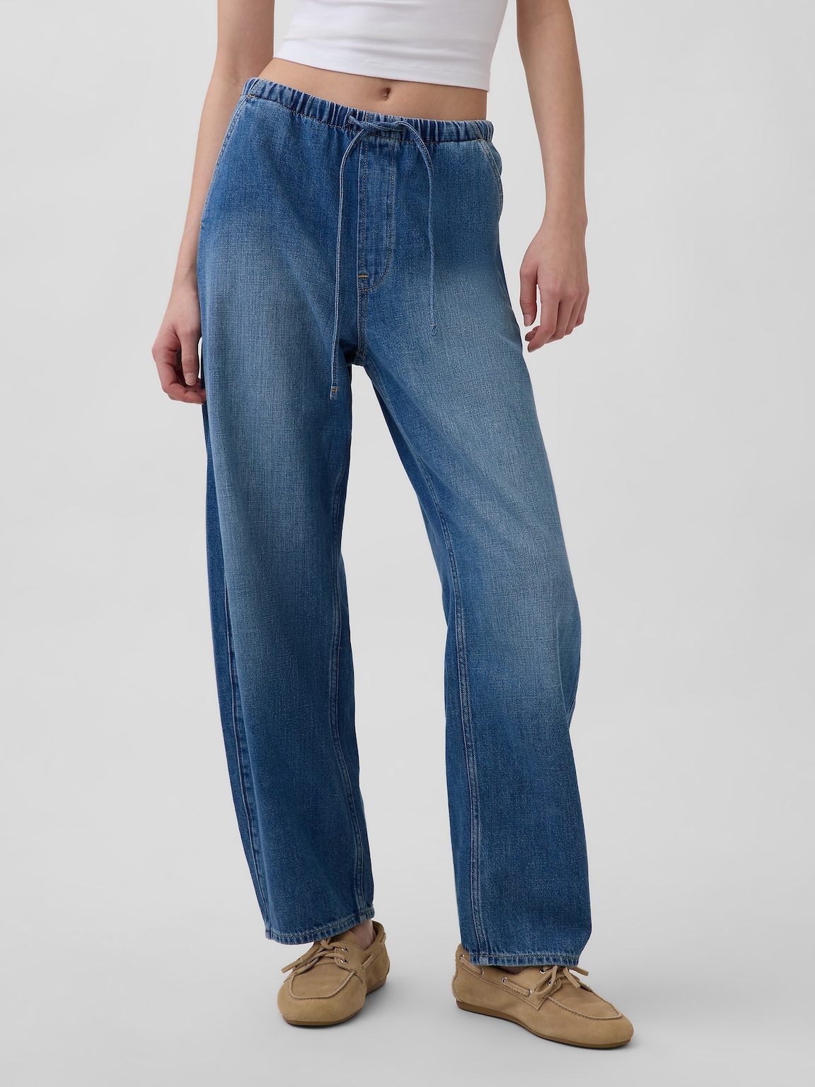 High Rise Easy Barrel Jeans