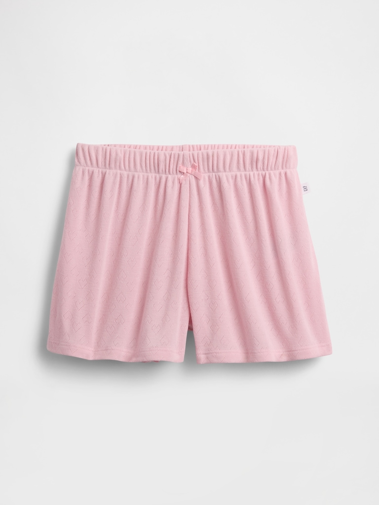 Kids Recycled Pointelle PJ Shorts