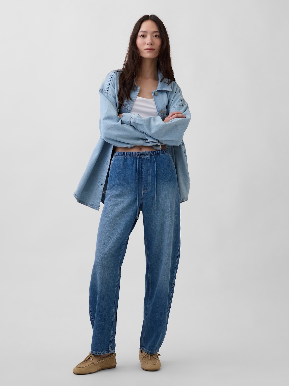 High Rise Easy Barrel Jeans