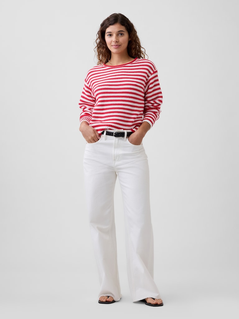 Relaxed Stripe Rollneck Sweater