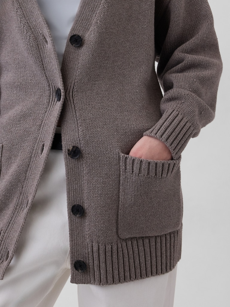 100% Cotton Oversized Boyfriend Cardigan Sweater