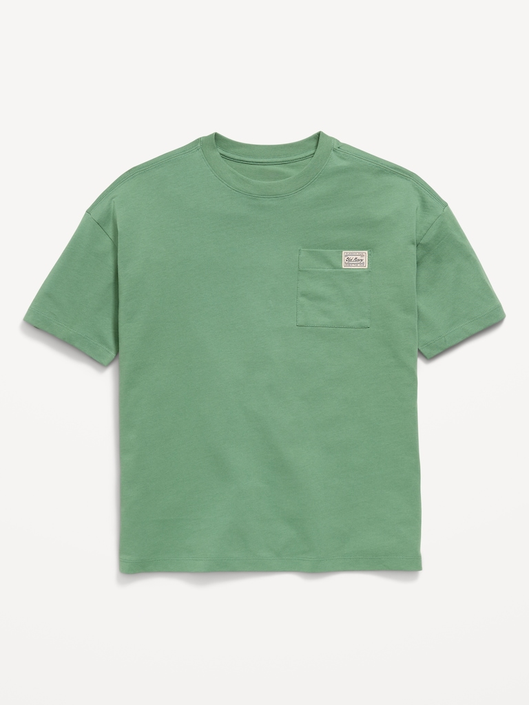 Oversized Logo-Graphic Pocket T-Shirt for Boys