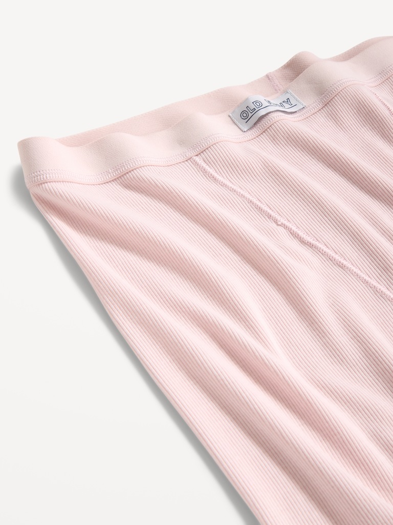 High-Waisted Ribbed Boyshort Briefs -- 3-inch inseam