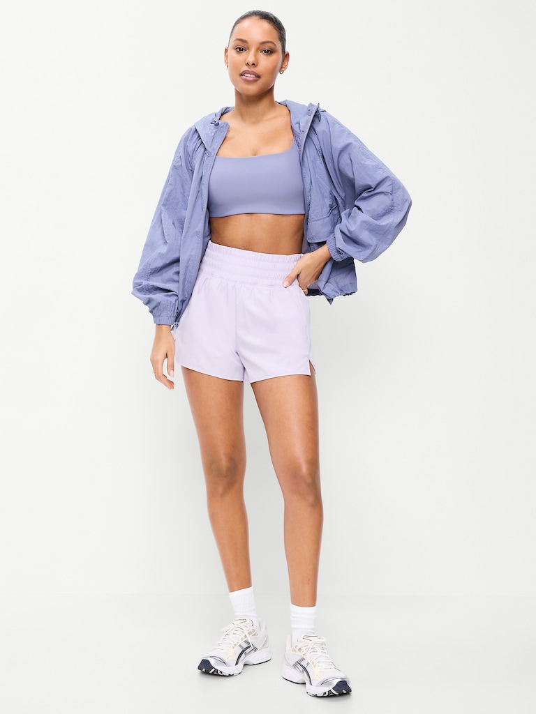 Extra High-Waisted Crinkle Run Shorts -- 3-inch inseam
