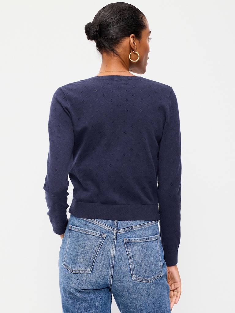 SoSoft Lite Cropped Pointelle Cardigan